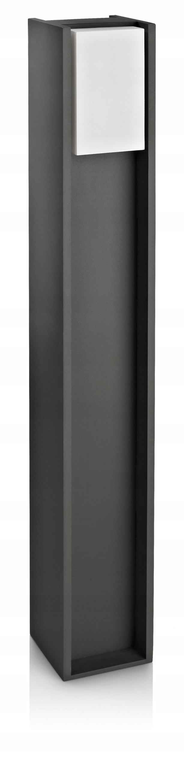 Štvorcový stĺp osvetlenia Philips s integrovaným LED zdrojom, 80 cm, sivý