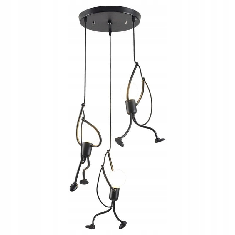 Podkrovná stropná lampa - čierni, humanoidní ľudia LED