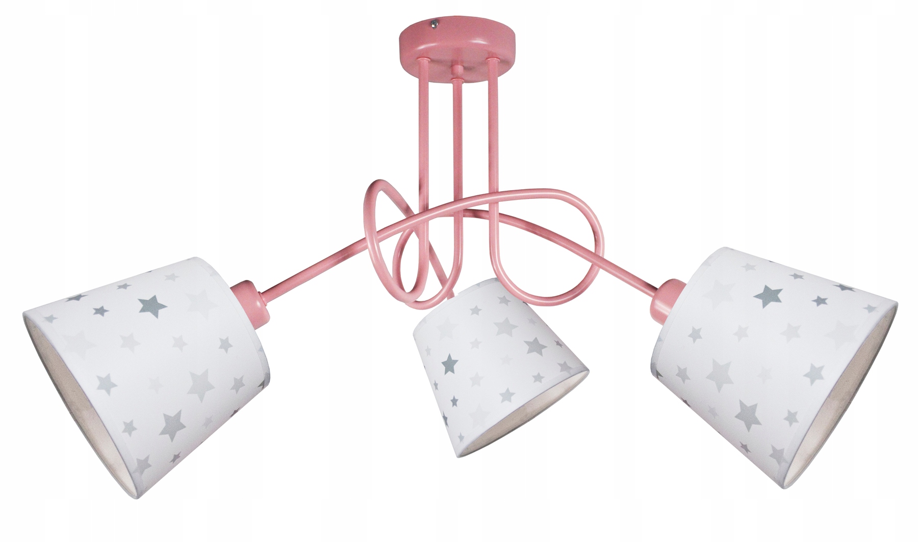 Lampa, svietidlo do detskej izby - Edison 3 hviezdičky ružová zavesená lampa