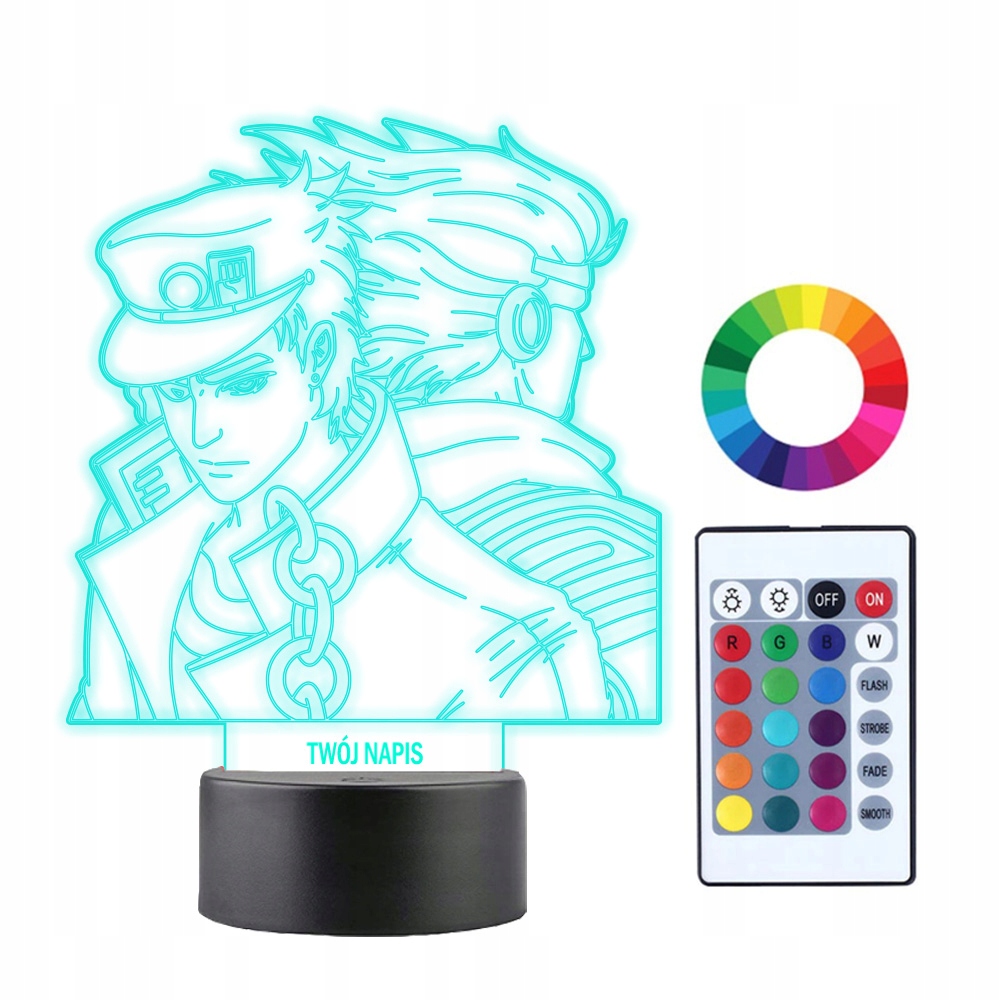 Nočná lampa do detskej izby - 3D LED nočná lampa Jojo's Bizzare Adventure Meno