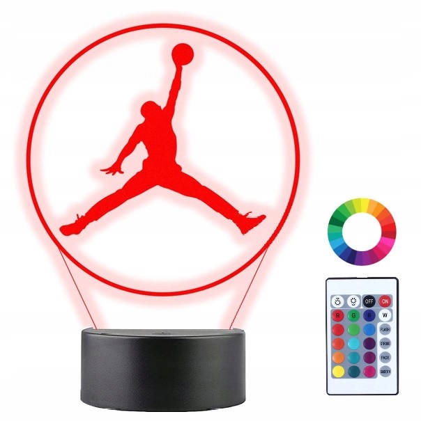 Nočná lampa do detskej izby - 3D LED lôžková lampa Jordan
