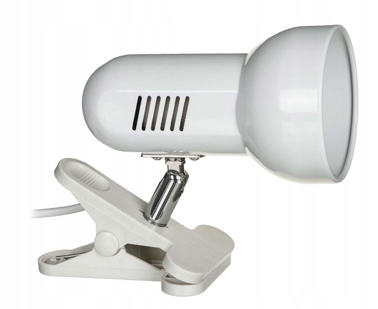 Stolová lampa pripevnená k klipu biele sa stretlo