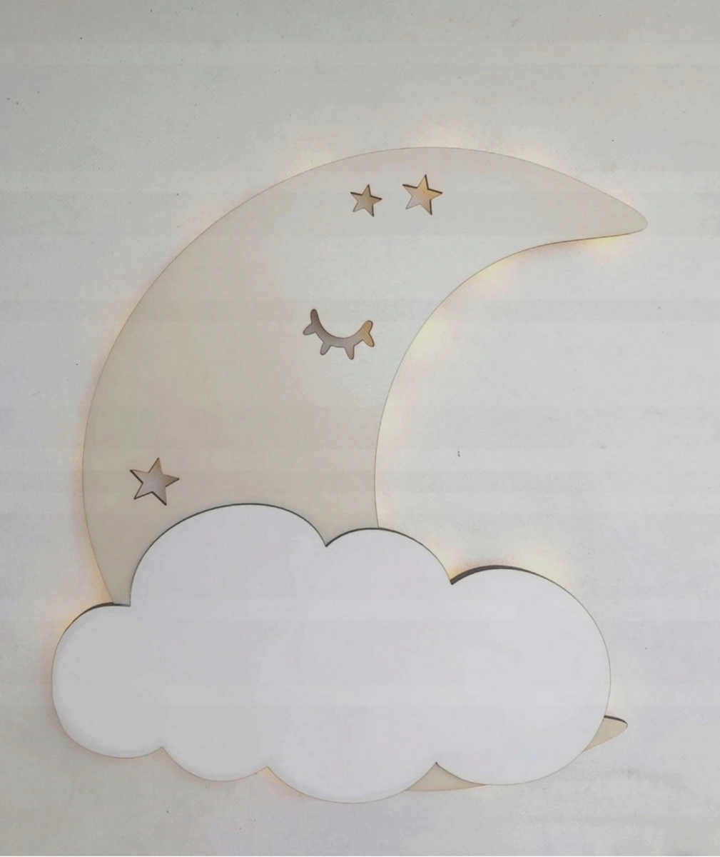 Nočná lampa do detskej izby - LED nočná lampa LED mesačný oblak LED