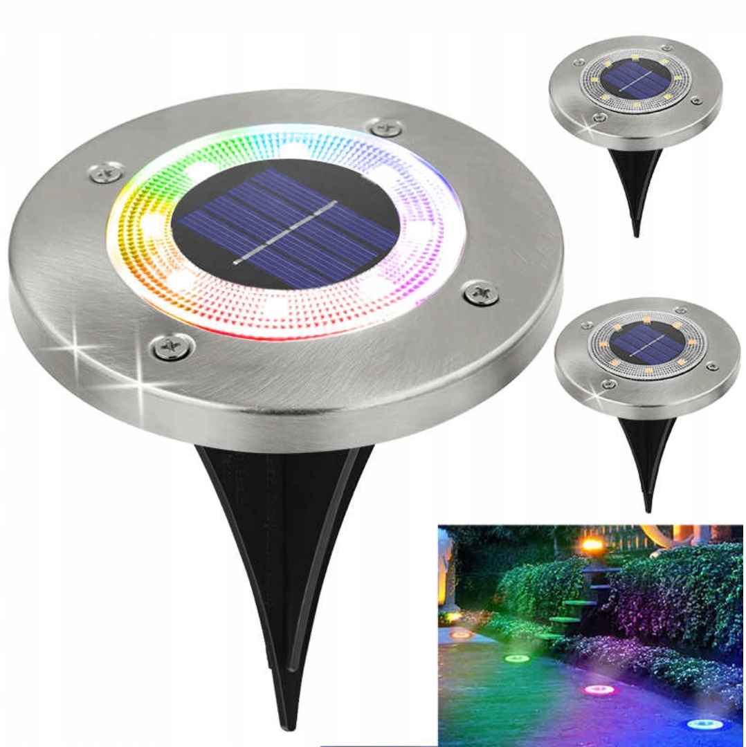 Solárne svietidlá - Dekoratívne solárne lampy 8xled RGB set 4ks