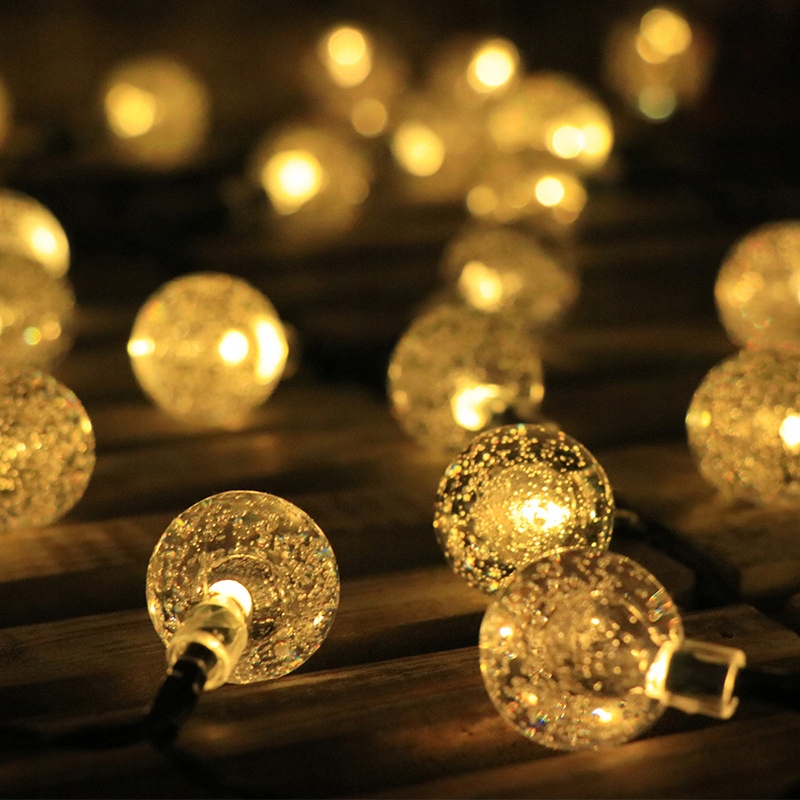 Vonkajšia dekoračná reťaz GIRLANDA - Záhradné svetlá Solar LED Bubble Ball 20ks
