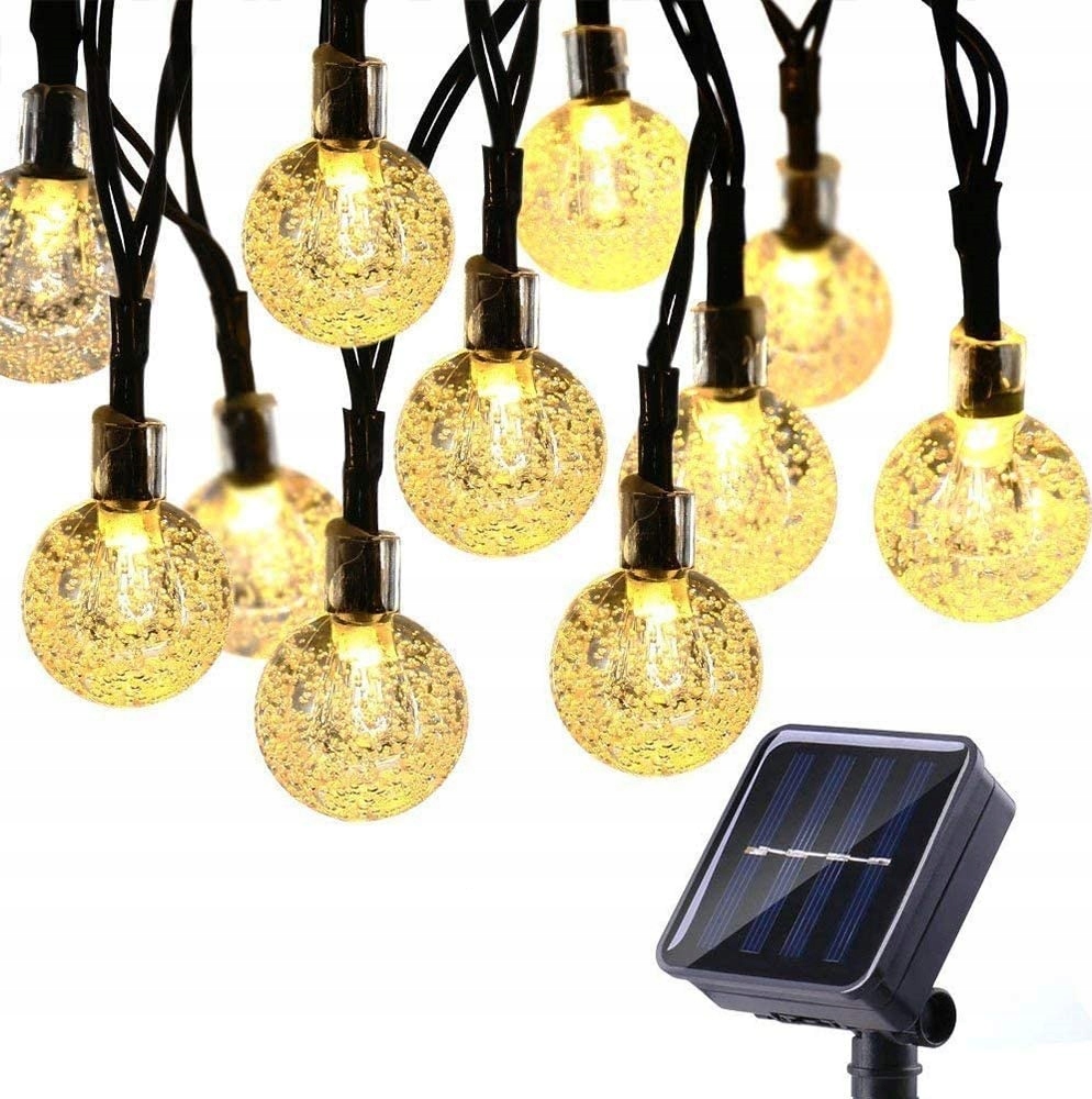 Vysiace svetlá, lampy - Solárne lampy Záhradná žiarovka 30 LED 6,5 m
