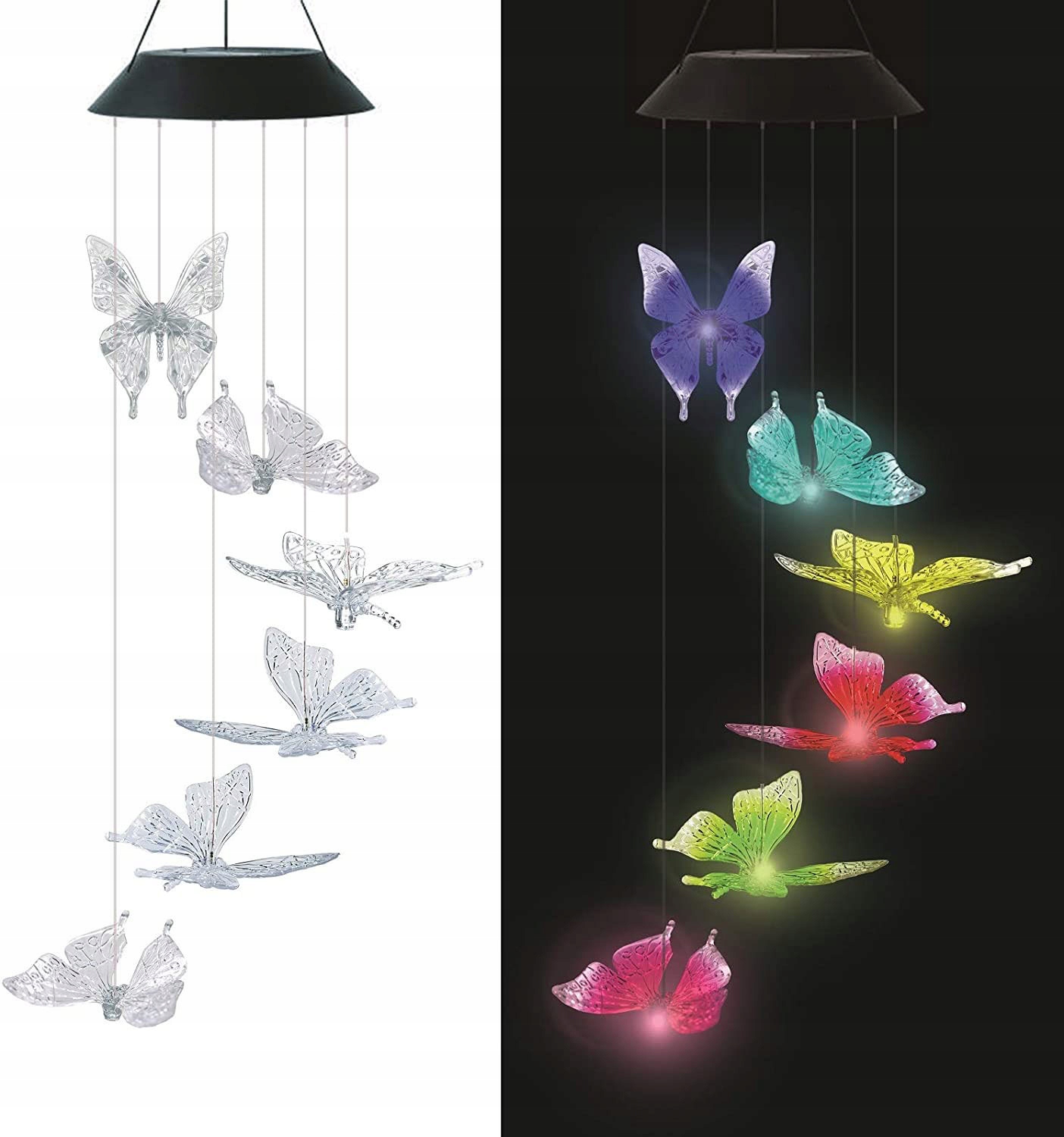 Solárna závesná lampa, biela, 74 cm, 1 ks.