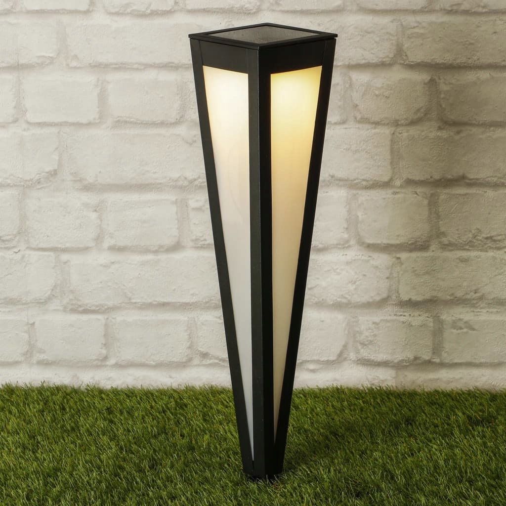 Solárne svietidlá - Solárne záhradné svietidlo, LED stĺp, 58 cm, čierne