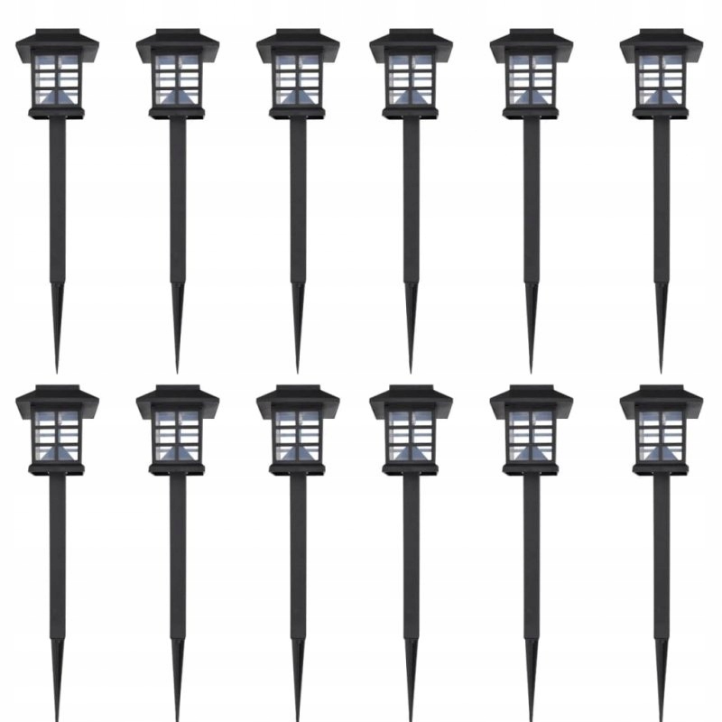 Solárne svietidlá - Záhradné solárne lampy LED, 12 ks