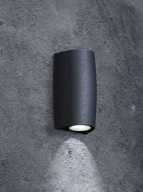 Vonkajšie fasádne svietidlo - Marta 90-1L Black X LED GU10 4.5W 3000K FU