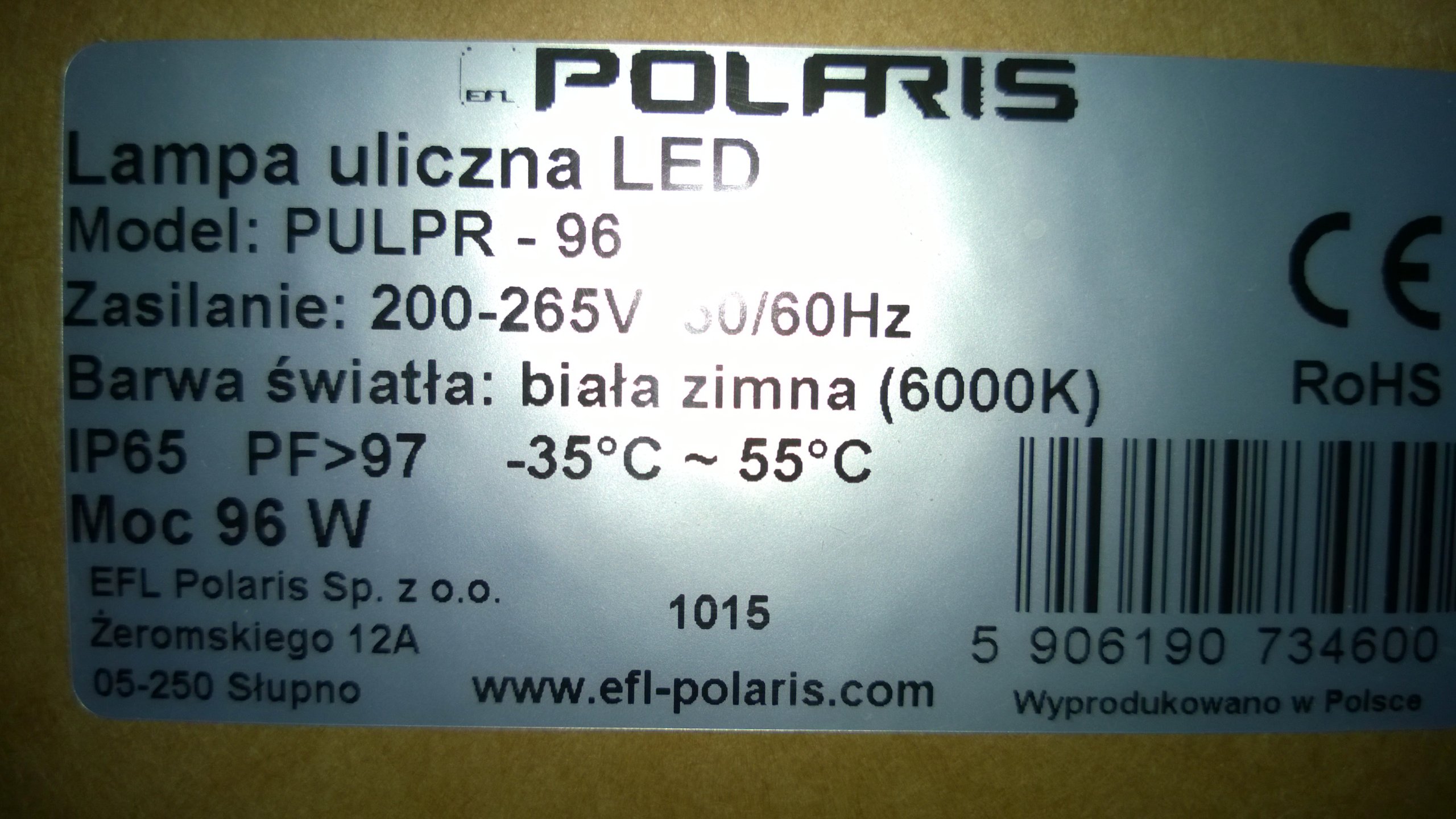 Pouličná LED lampa - Pulpr-96 Street svietidlo