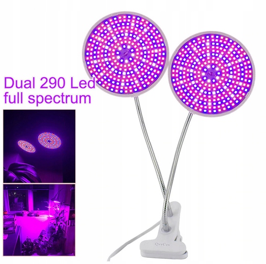 Osvetlenie pre rastliny - Dvojité Lampa Kultivácia Full Spectrum 290 LED