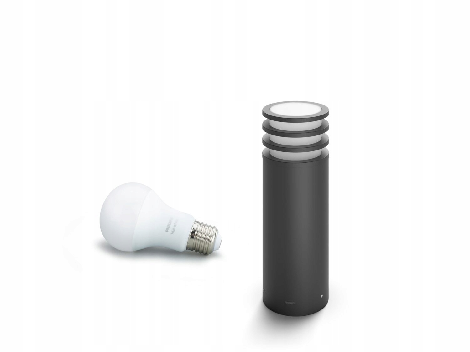 Stĺpíkové osvetlenie - Philips Hue Garden Lampa Lucca Black E27 40cm