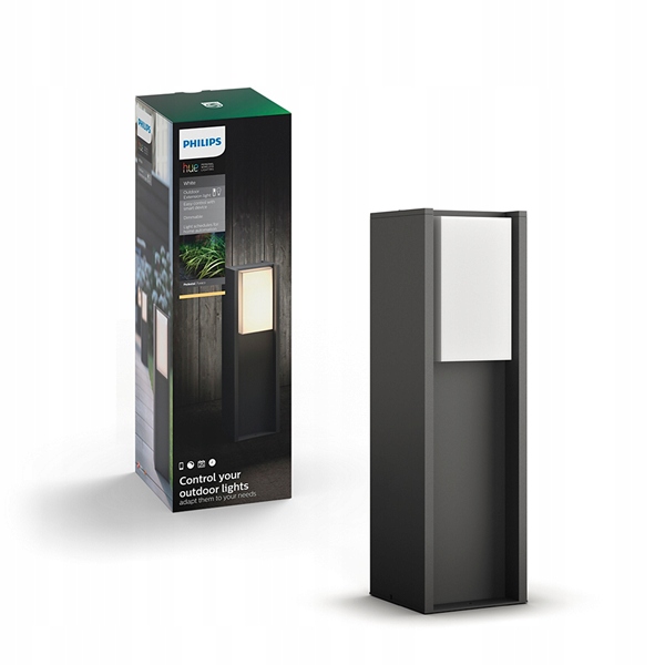 Stĺpíkové osvetlenie - Philips Hue Garden Lampa TURACO čierna E27 40cm