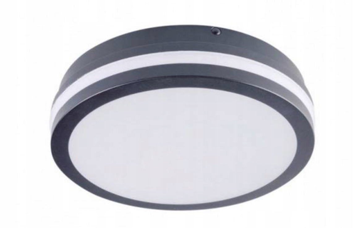 Vonkajšie fasádne svietidlo - Okrúhly LED plafond 18W 4000K IP54 grafit