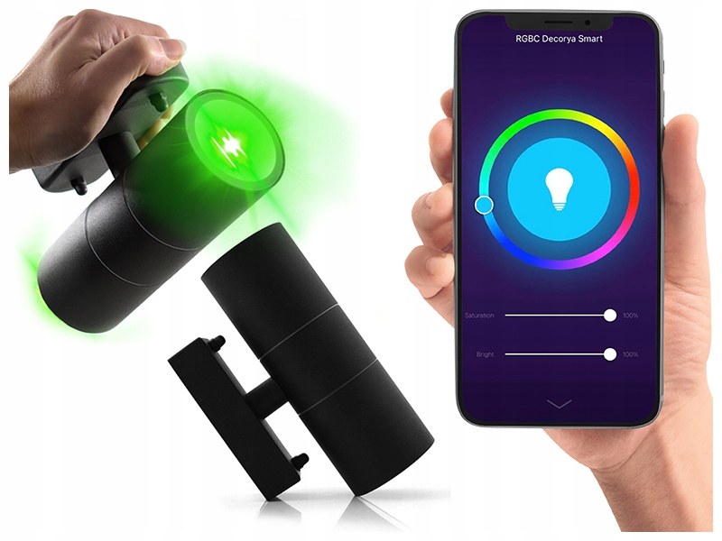 Vonkajšie fasádne svietidlo - Darčekový nápad. Dvojbodová lampa. Moderné RGB