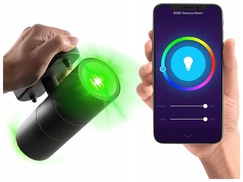 Vonkajšie fasádne svietidlo - Darčeková myšlienka Nástenná lampa Čierna Wifi RGB