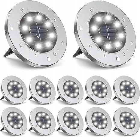 MAXSELL vstavaná solárna lampa strieborná 13 cm 12 ks.