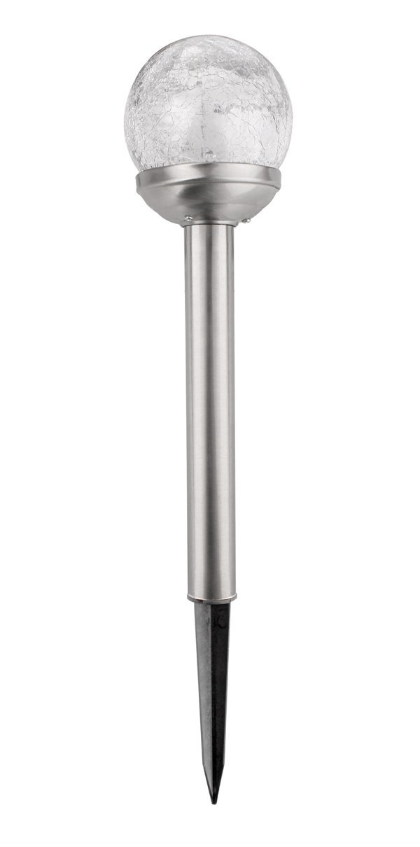 Stožiarová solárna lampa, strieborná, 38 cm, 1 ks.