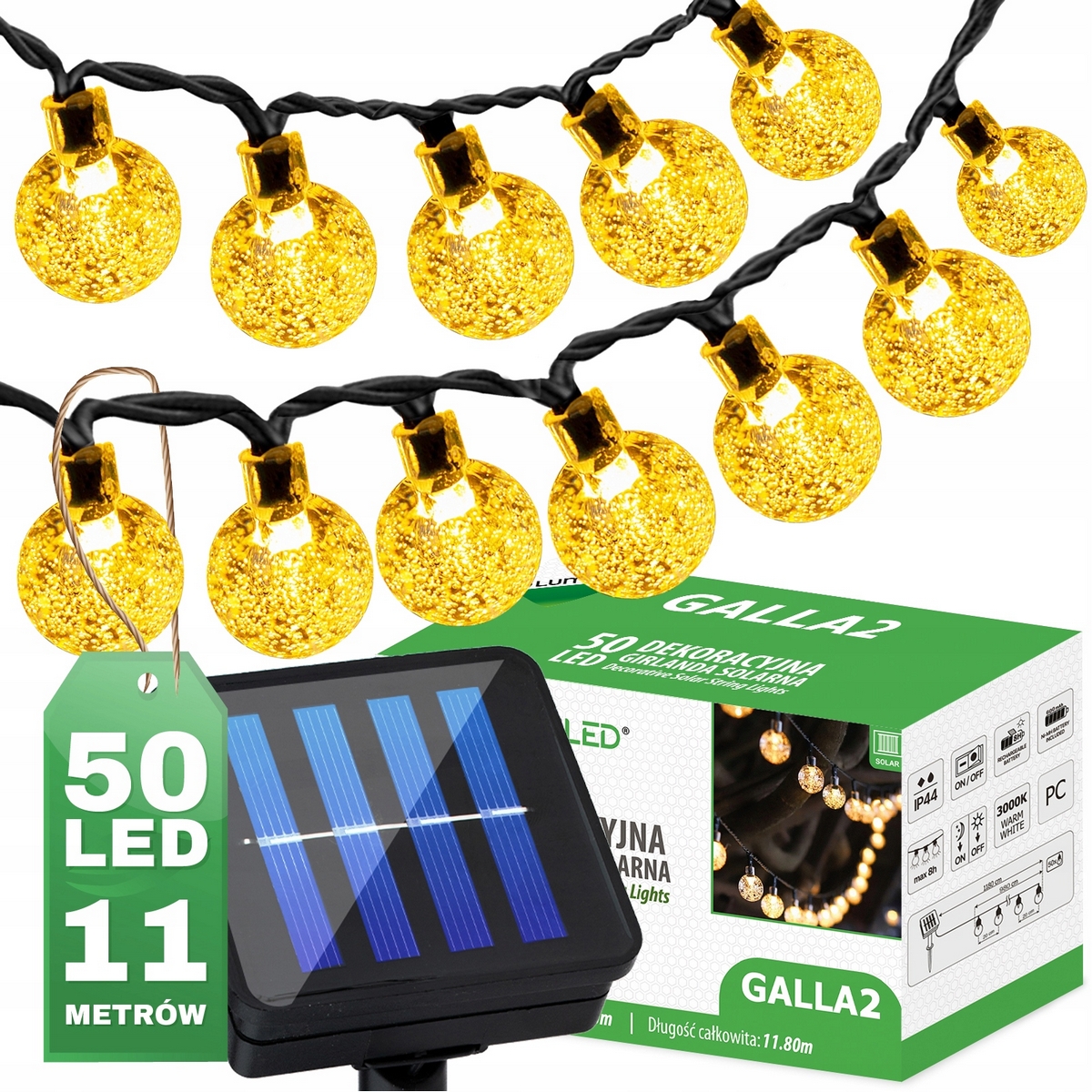 Girlanda Lumiled 1180 cm solárna