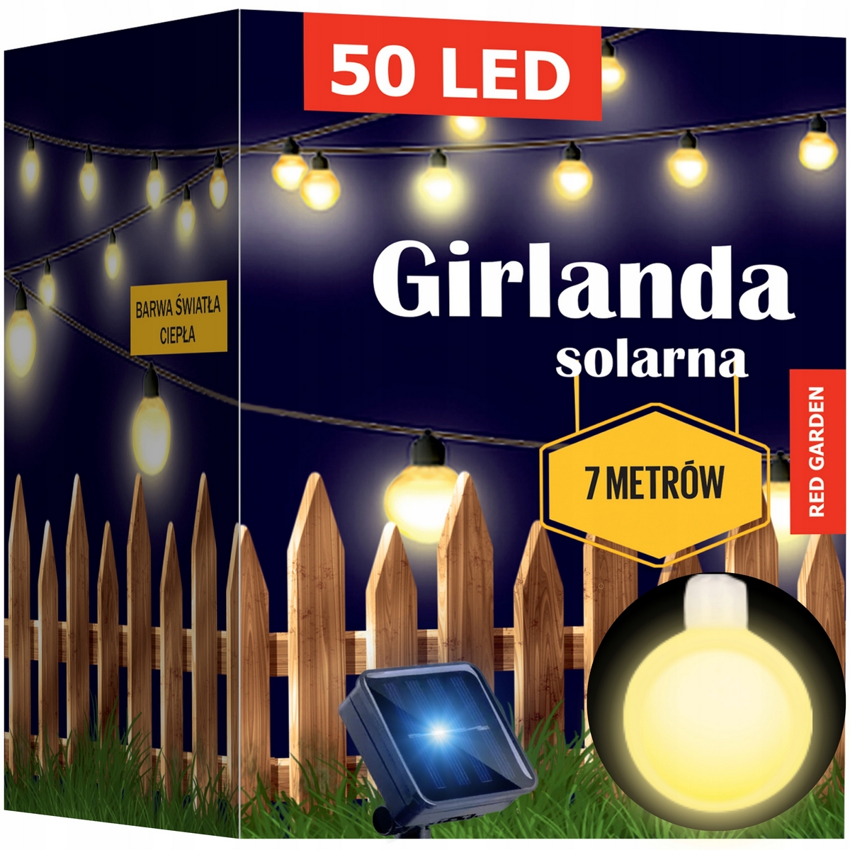 Garland Red Garden 700 cm solarne