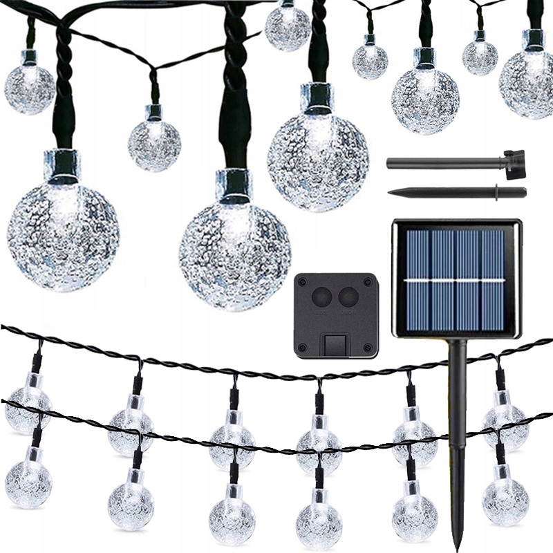 SOLÁRNE ZÁHRADNÉ GARLANDY SOLÁRNE LAMPY 12M 100LED