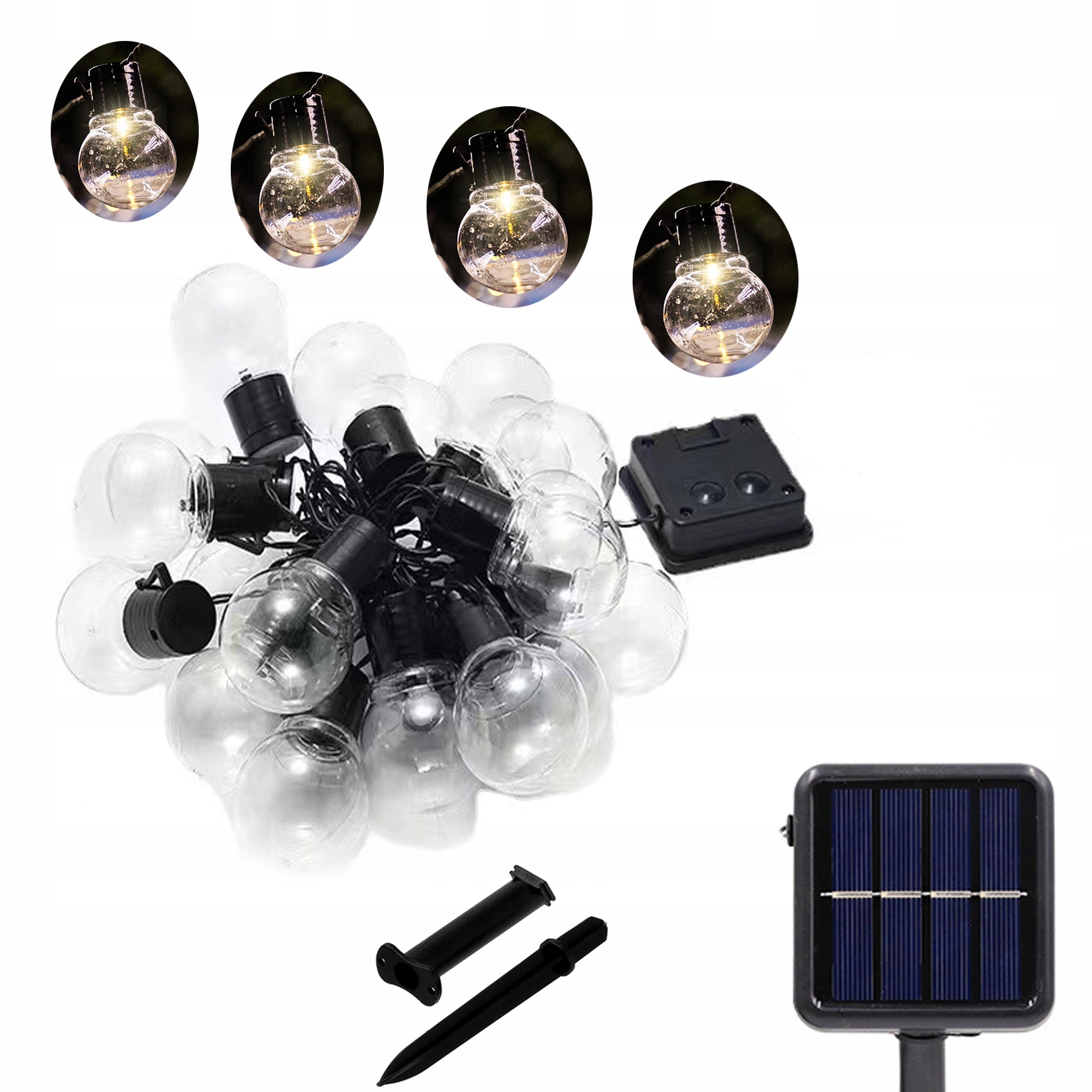 LED SOLÁRNE GARLANDY ZÁHRADNÉ ŽIAROVKY GOLE SOLÁRNE SVETLÁ NA BALKÓNOVÚ ZÁHRADU