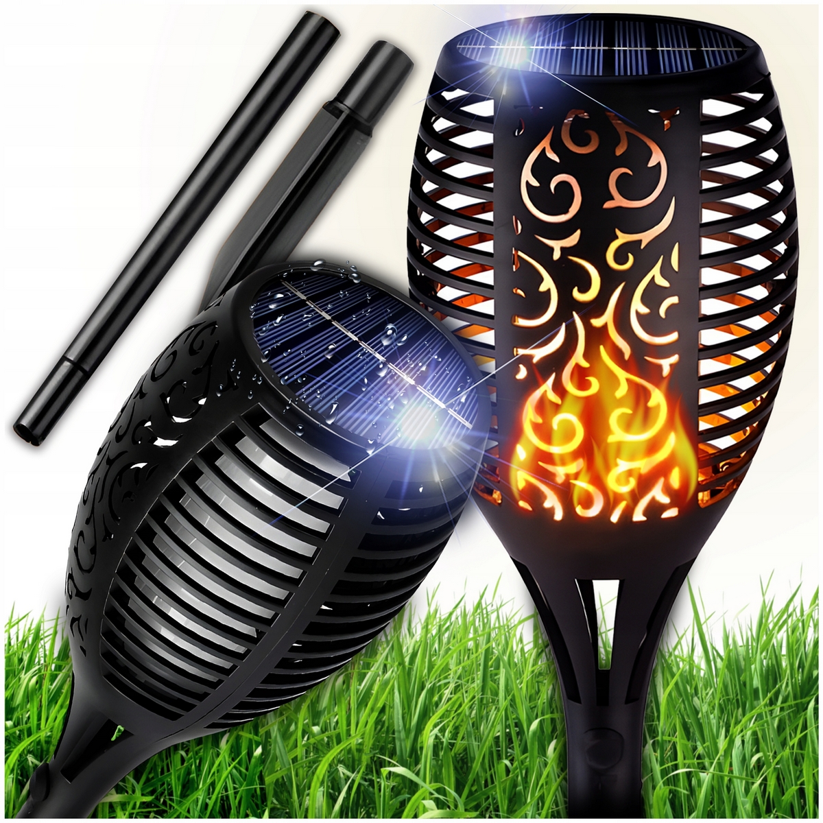 MAXSELL vstavaná solárna lampa, čierna, 58 cm, 1 ks.