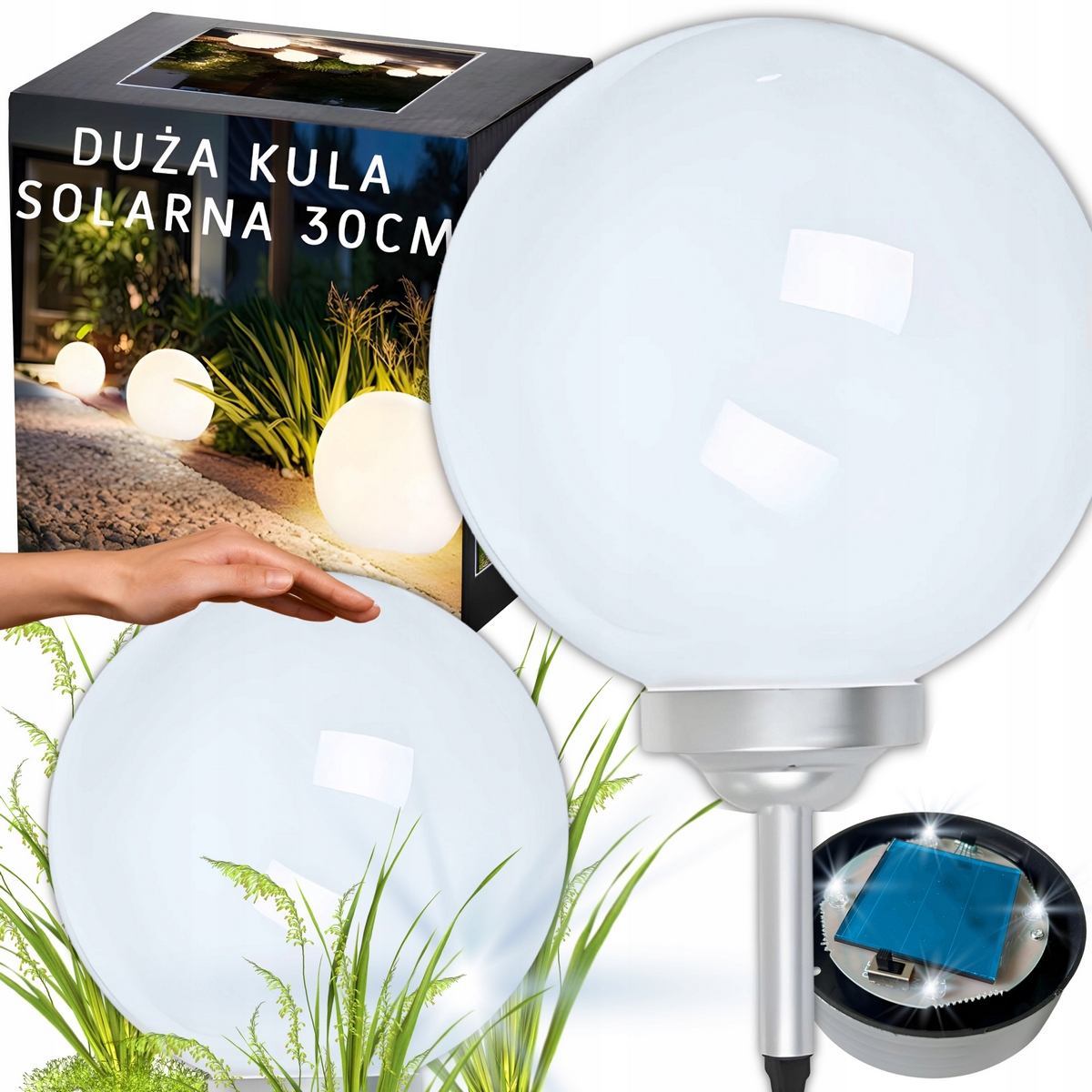 NThome solárna lampa, biela, 75 cm, 1 ks.