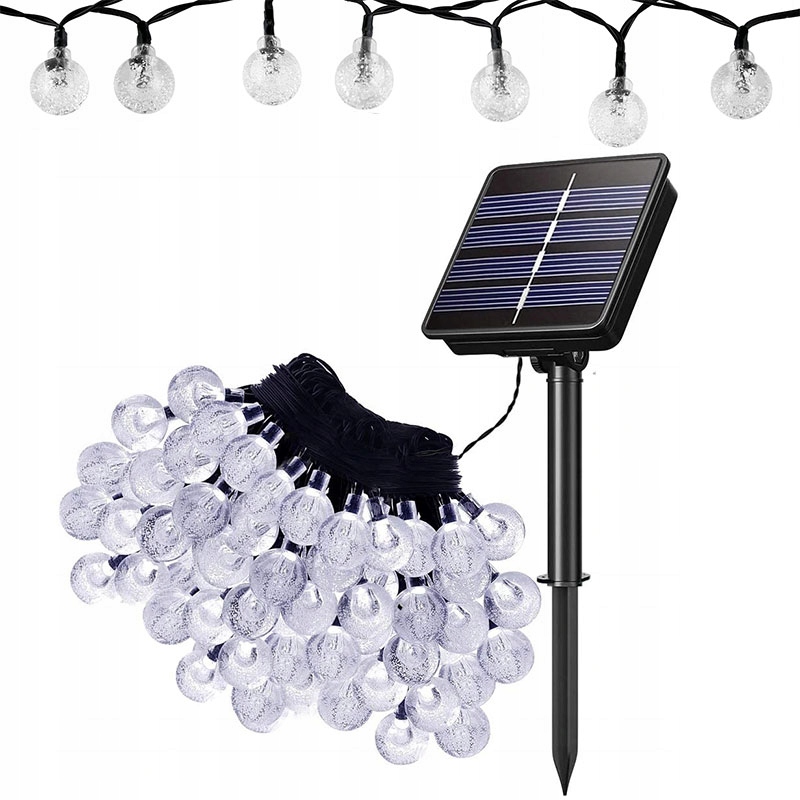 Solárna závesná lampa biela 1200 cm 100 ks.