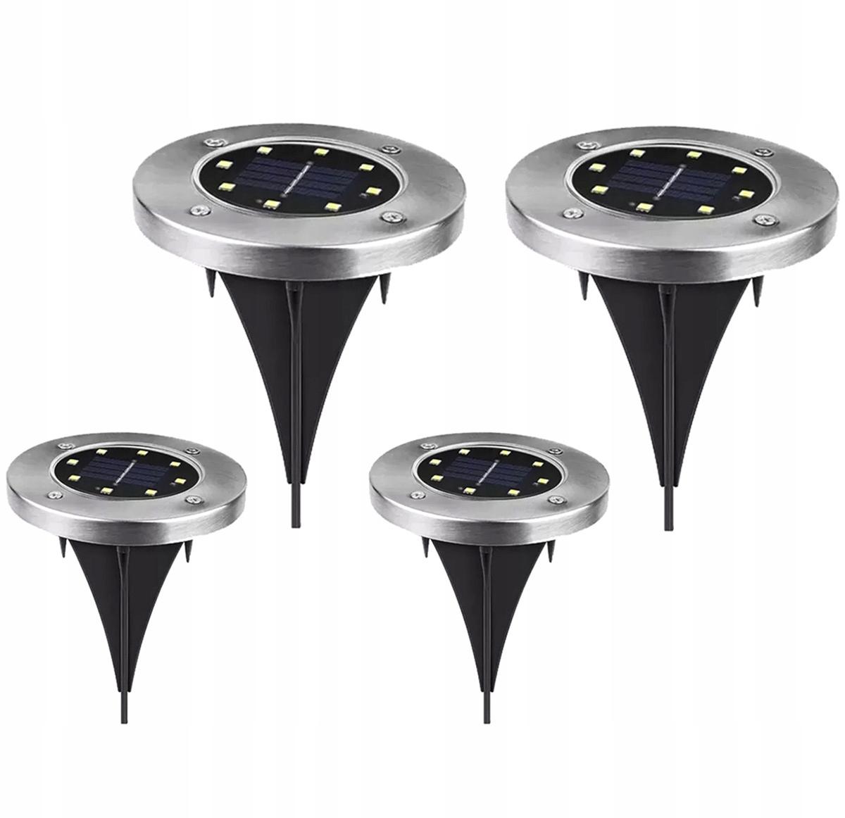 Vstavaná solárna lampa Aptel čierna 13 cm 4 ks.