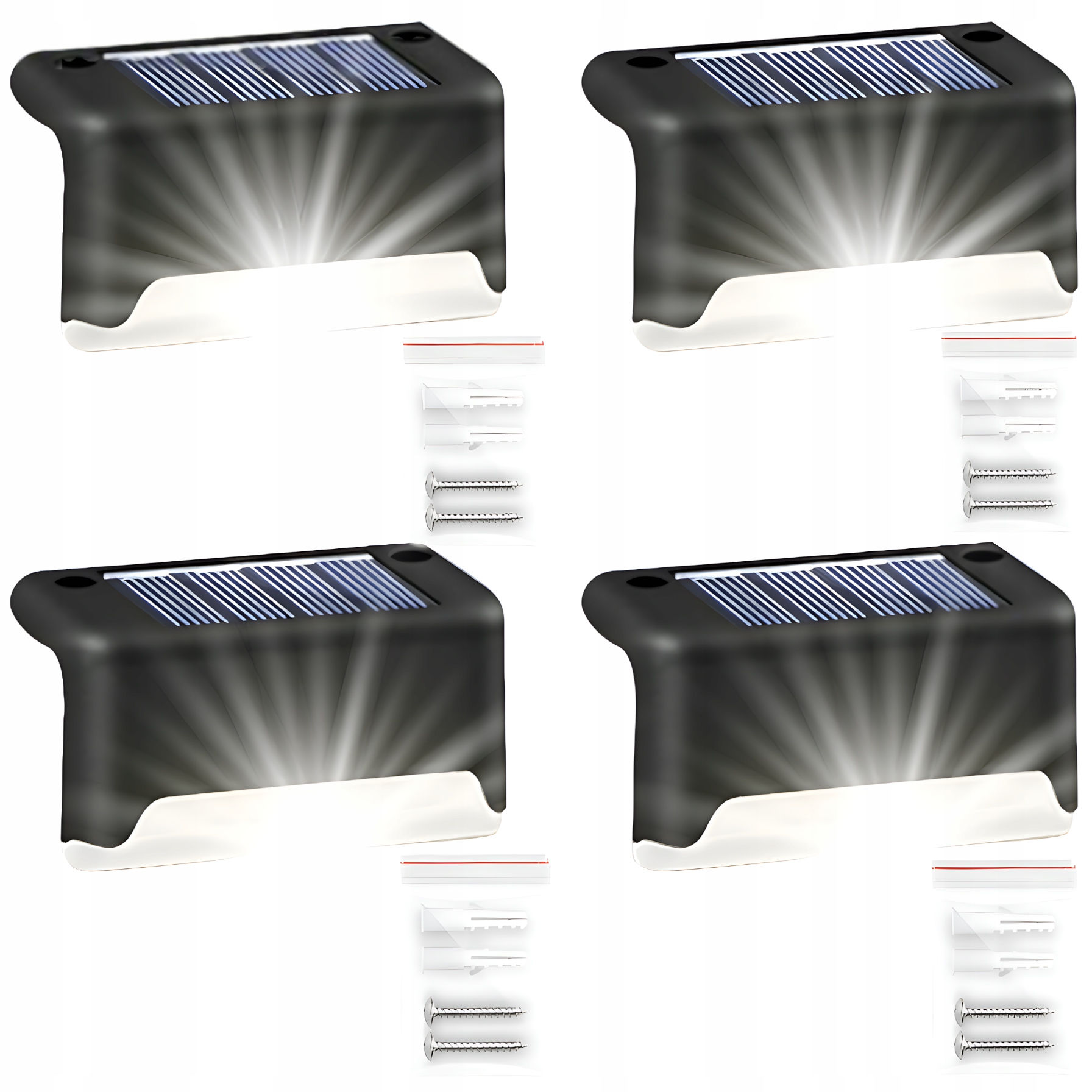 MAXSELL vstavaná solárna lampa čierna 4,7 cm 4 ks.