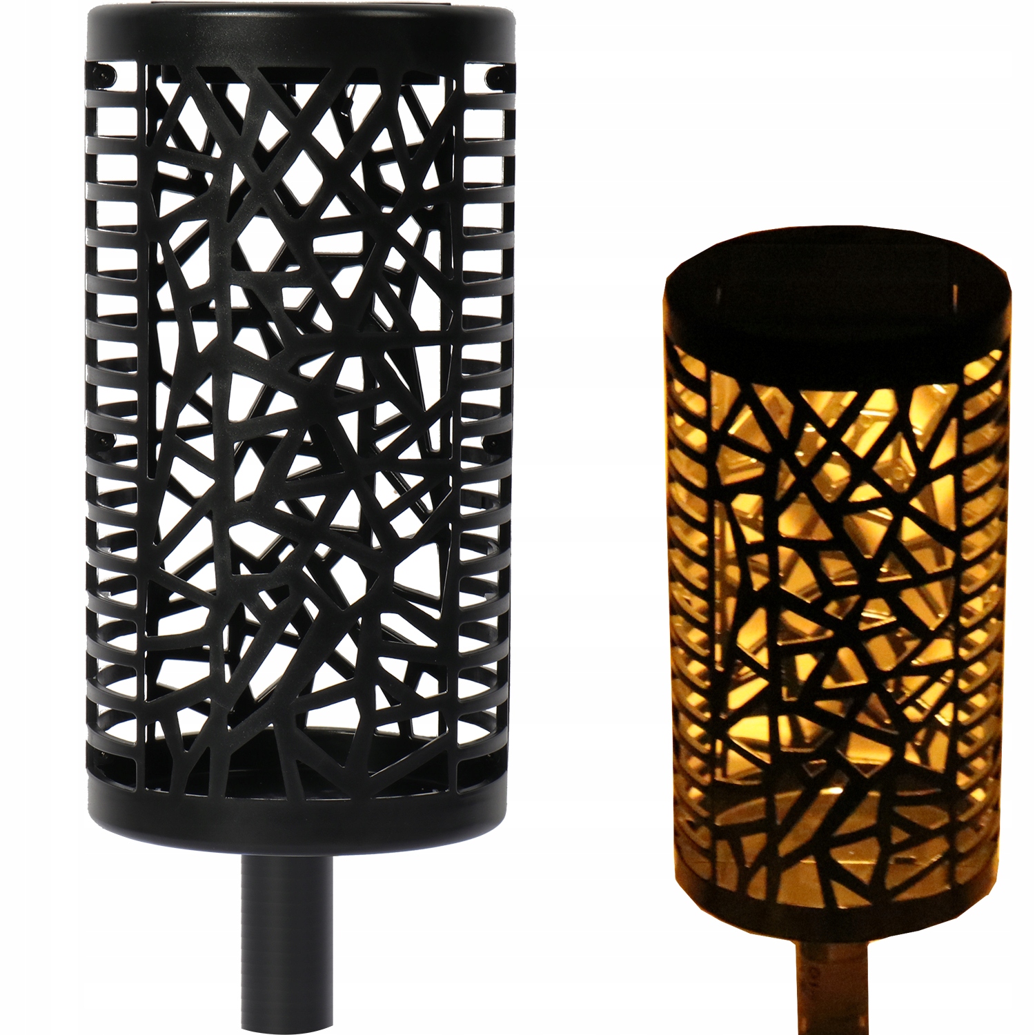 Goliat vstavaná solárna lampa, čierna, 33 cm, 1 ks.