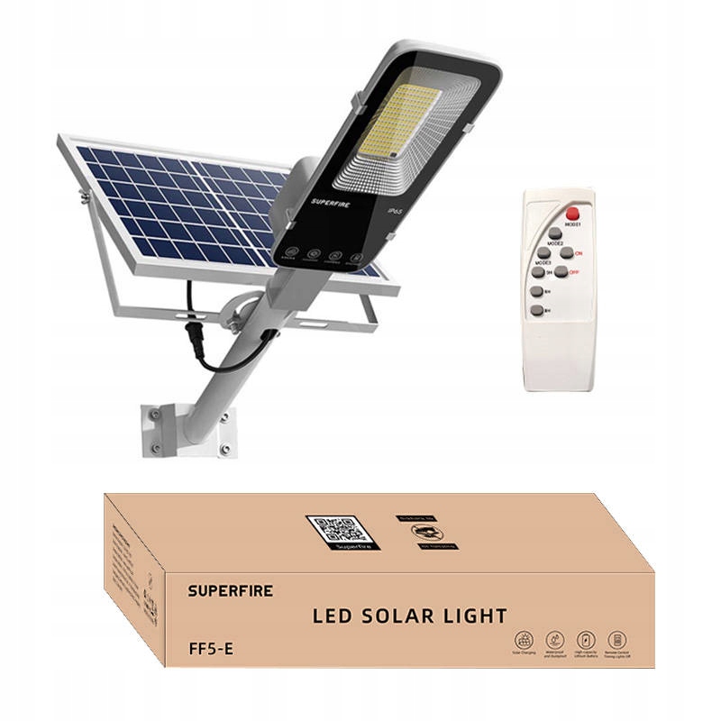 Pouličné svietidlo Superfire 897 W 2000 lm, solárne napájanie