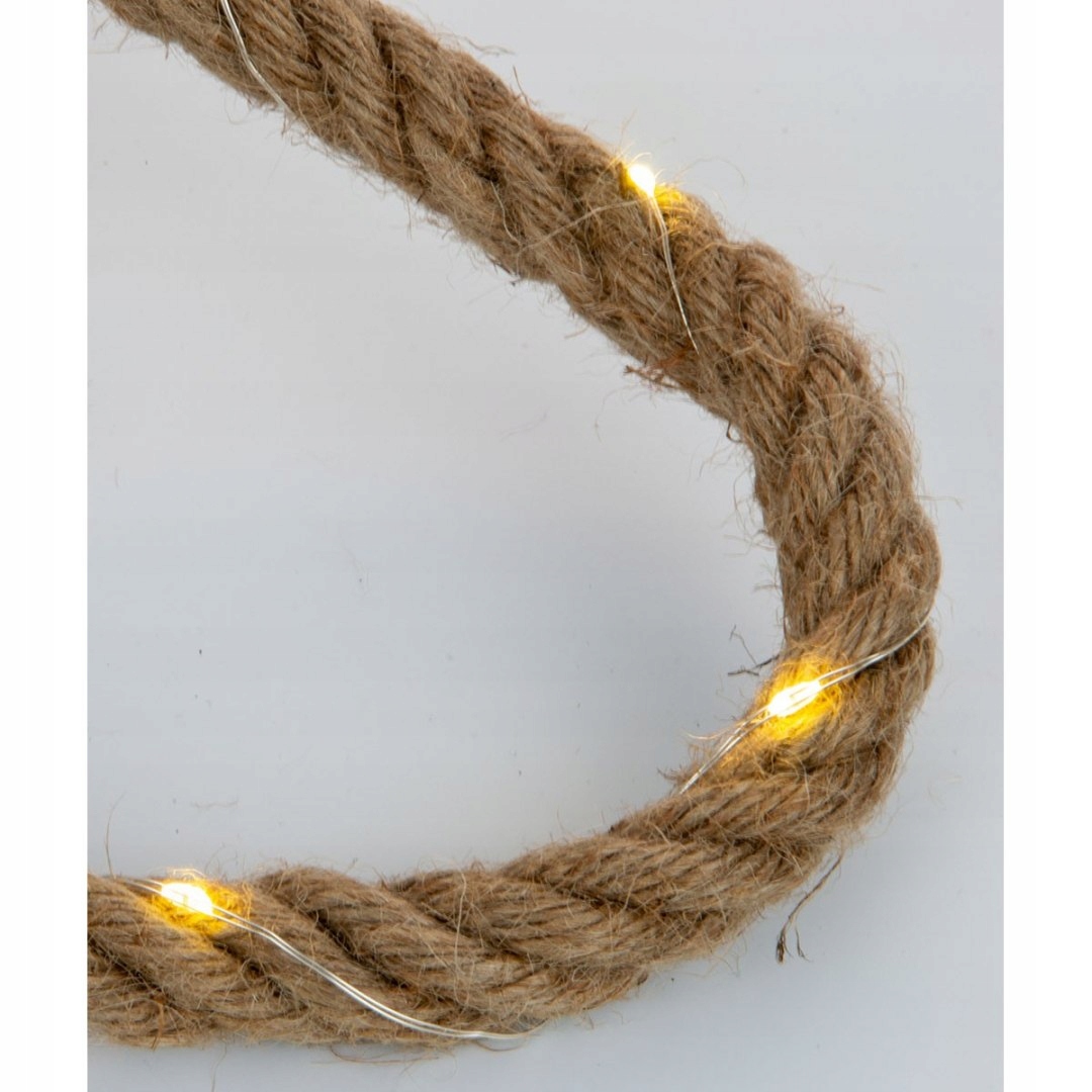 Vysiace svetlá, lampy - JUTOVÉ LANO S LED DIÓDAMI 4,5m 60xLED
