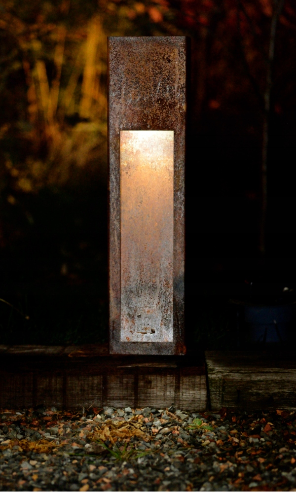 Stĺpíkové osvetlenie - Osvetlenie post oceľ Corten 12x12x75cm viridi