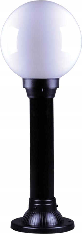 Stĺpíkové osvetlenie - Mliečna čepeľ čierna základňa 65 cm E27