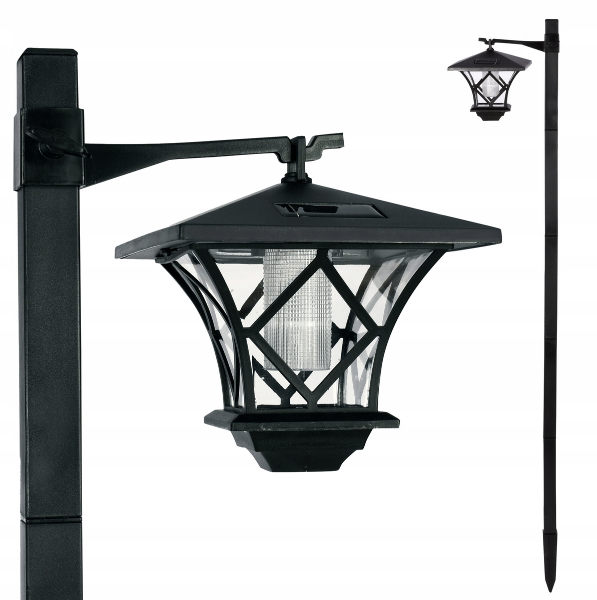 Solárna lampa LED-lux, čierna, 155 cm, 1 ks.