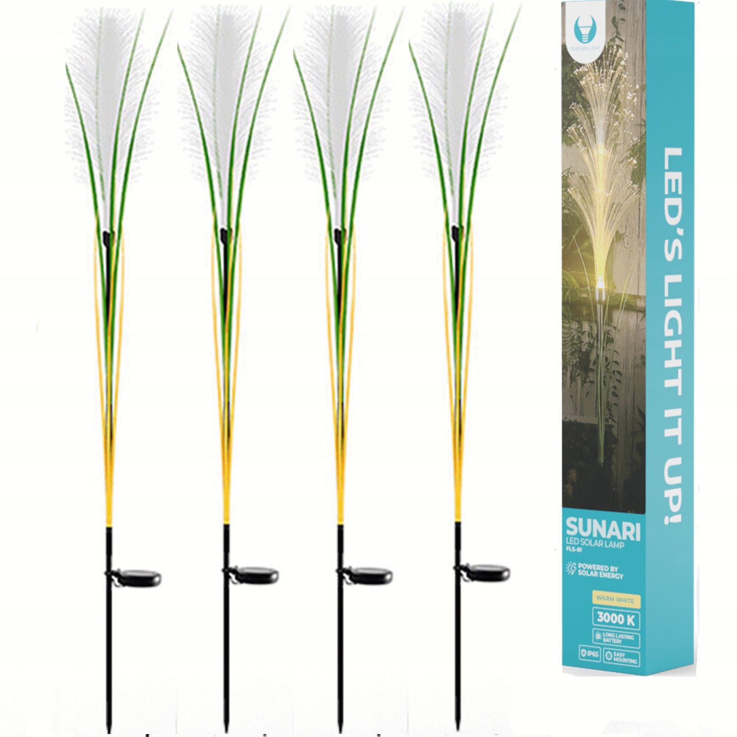 Zabudovateľná solárna lampa Forever Light, biela, 100 cm, 1 ks.