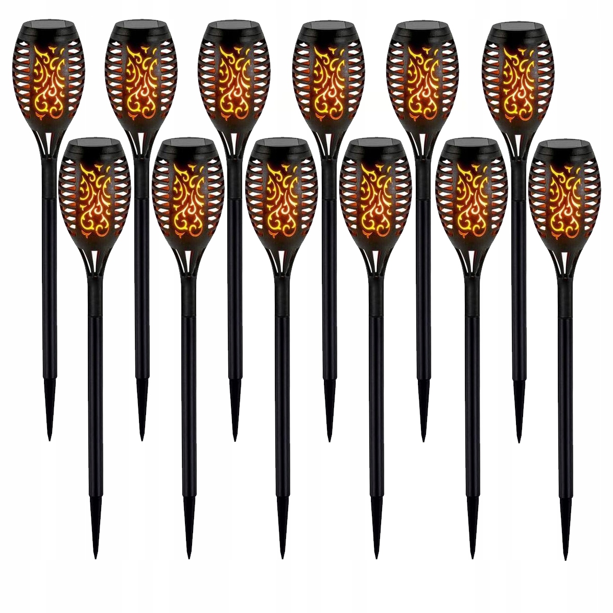 Solárna lampa SuperLED Flami, čierna, 50 cm, 1 ks.