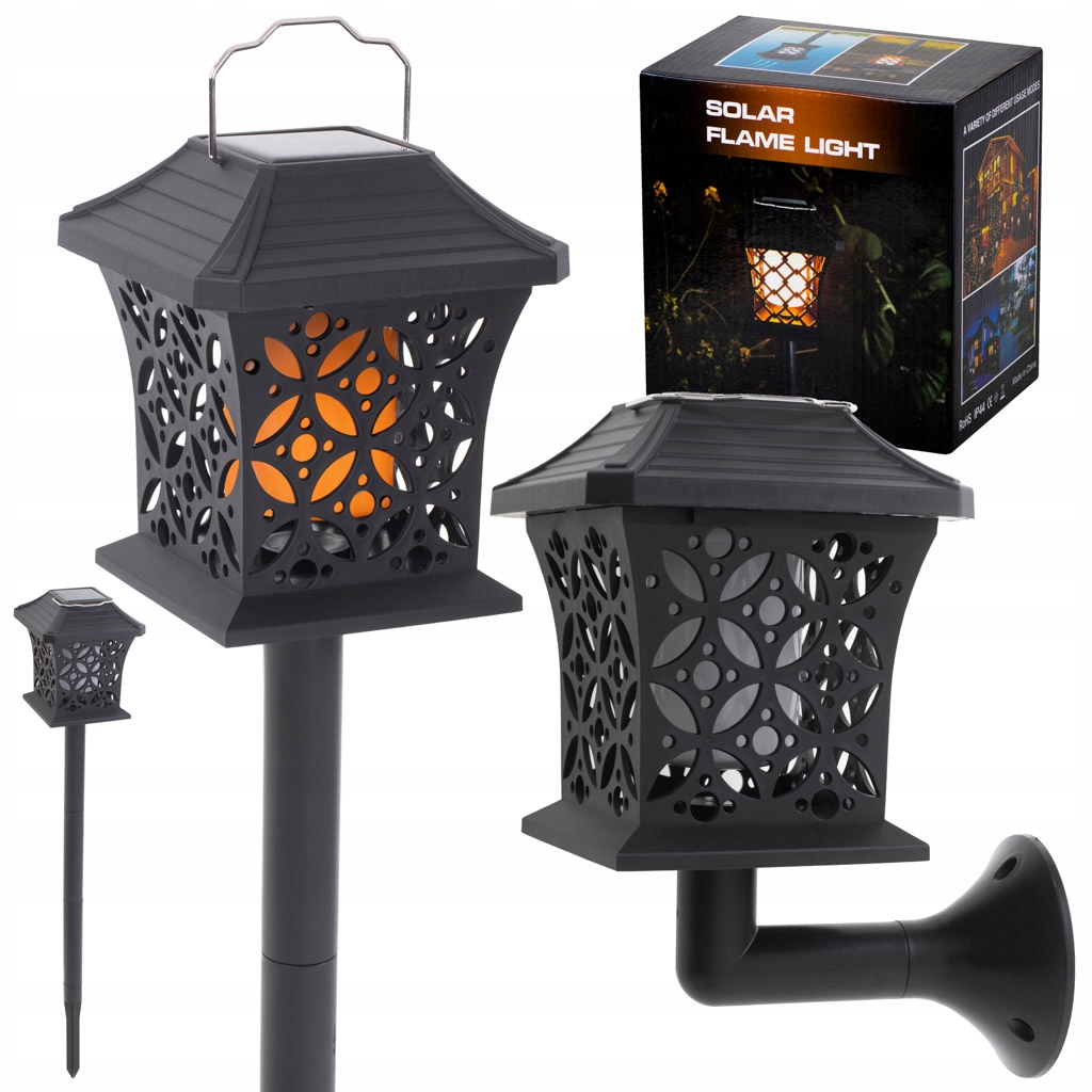 Solárna lampa Ikonka 25 cm čierna