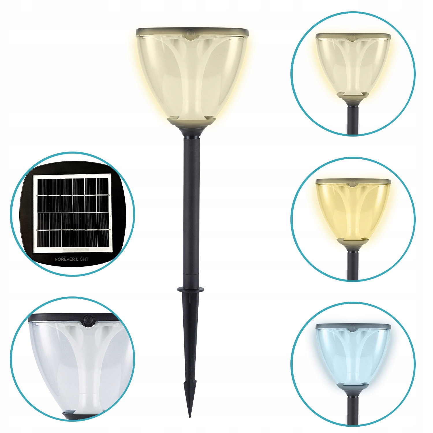 Zápustná solárna lampa TFO čierna 44 cm 1 ks.