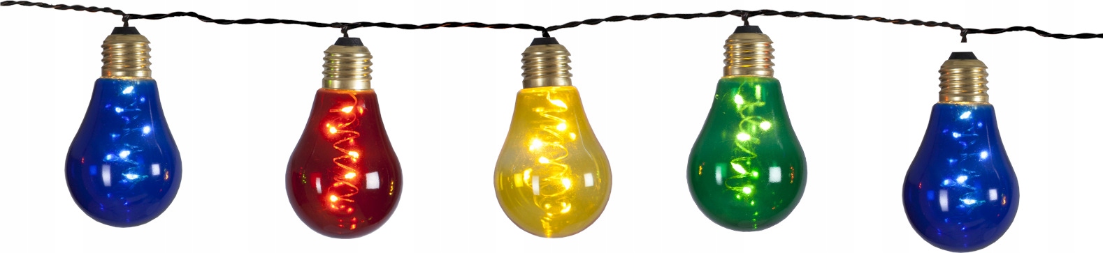 Vonkajšia dekoračná reťaz GIRLANDA - Švédska záhrada Garland 10 LED sklenená lampa Hit