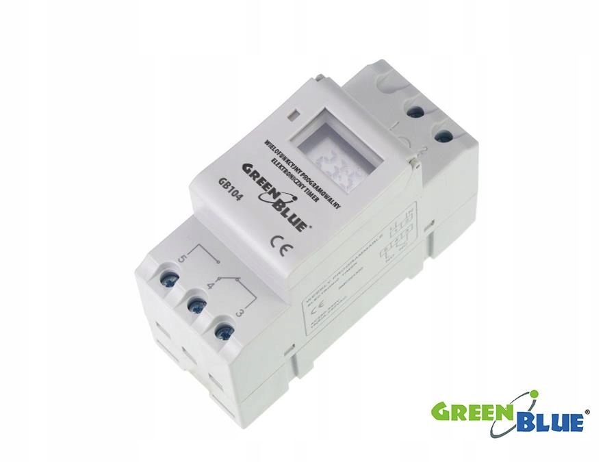 Digitálny časovač GreenBlue GB104 na DIN RAIL 16 PROG