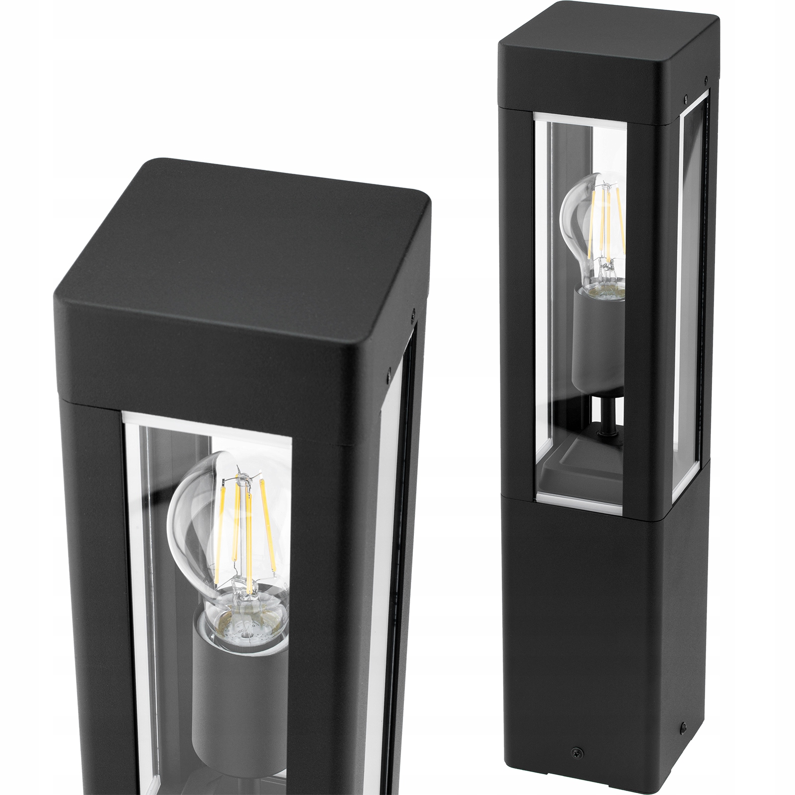 Štvorcový osvetľovací stožiar Lumiled E27 50 cm čierny