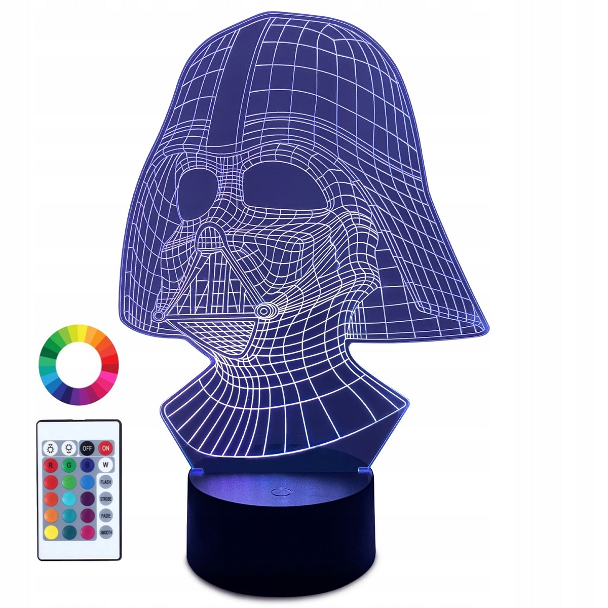 Nočná lampa do detskej izby - XL LED 3D lampa 16K Star Wars Darth Vader + Pilot