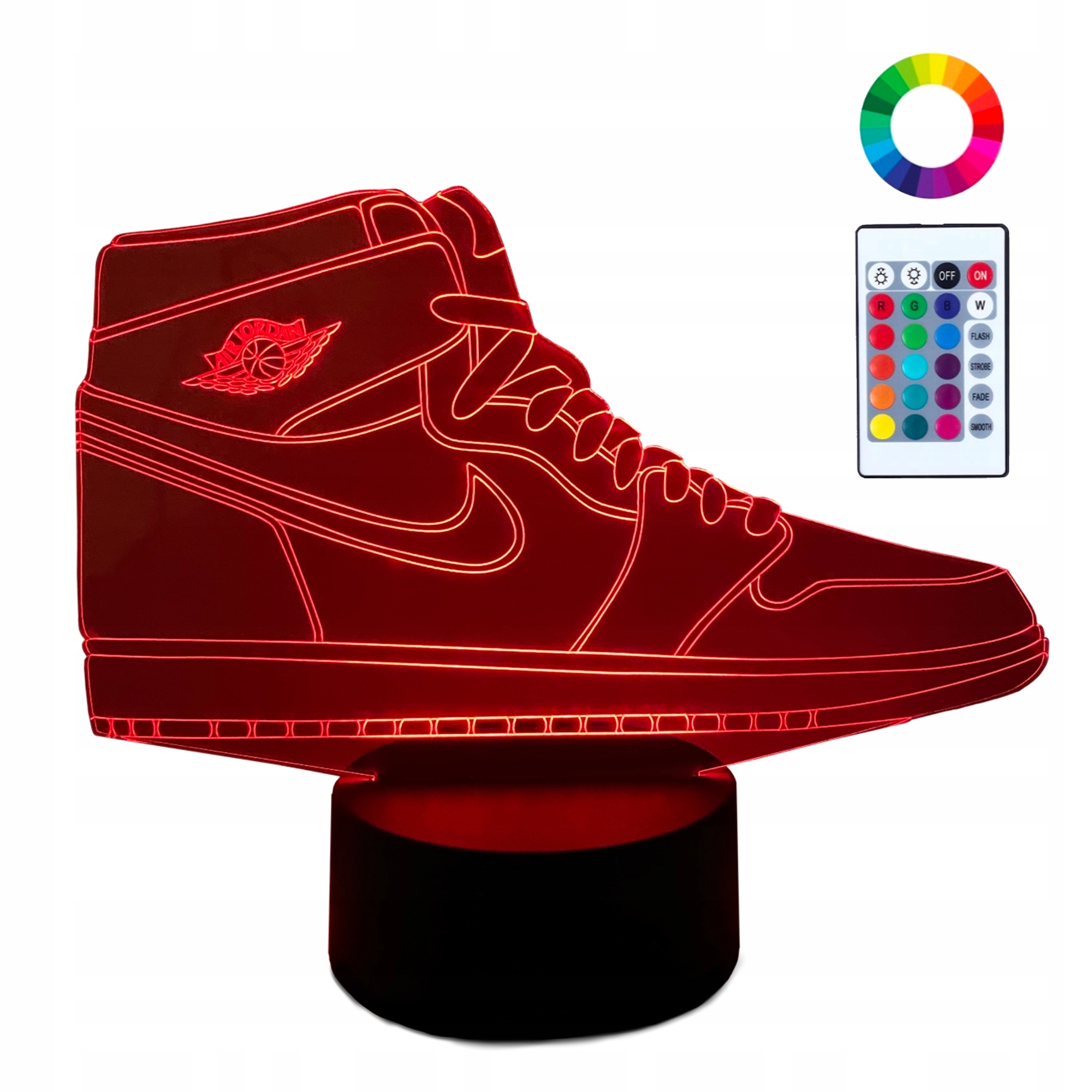 Nočná lampa do detskej izby - XL LED 3D lampa Nike Sneaker Hypebeast Air Jordan