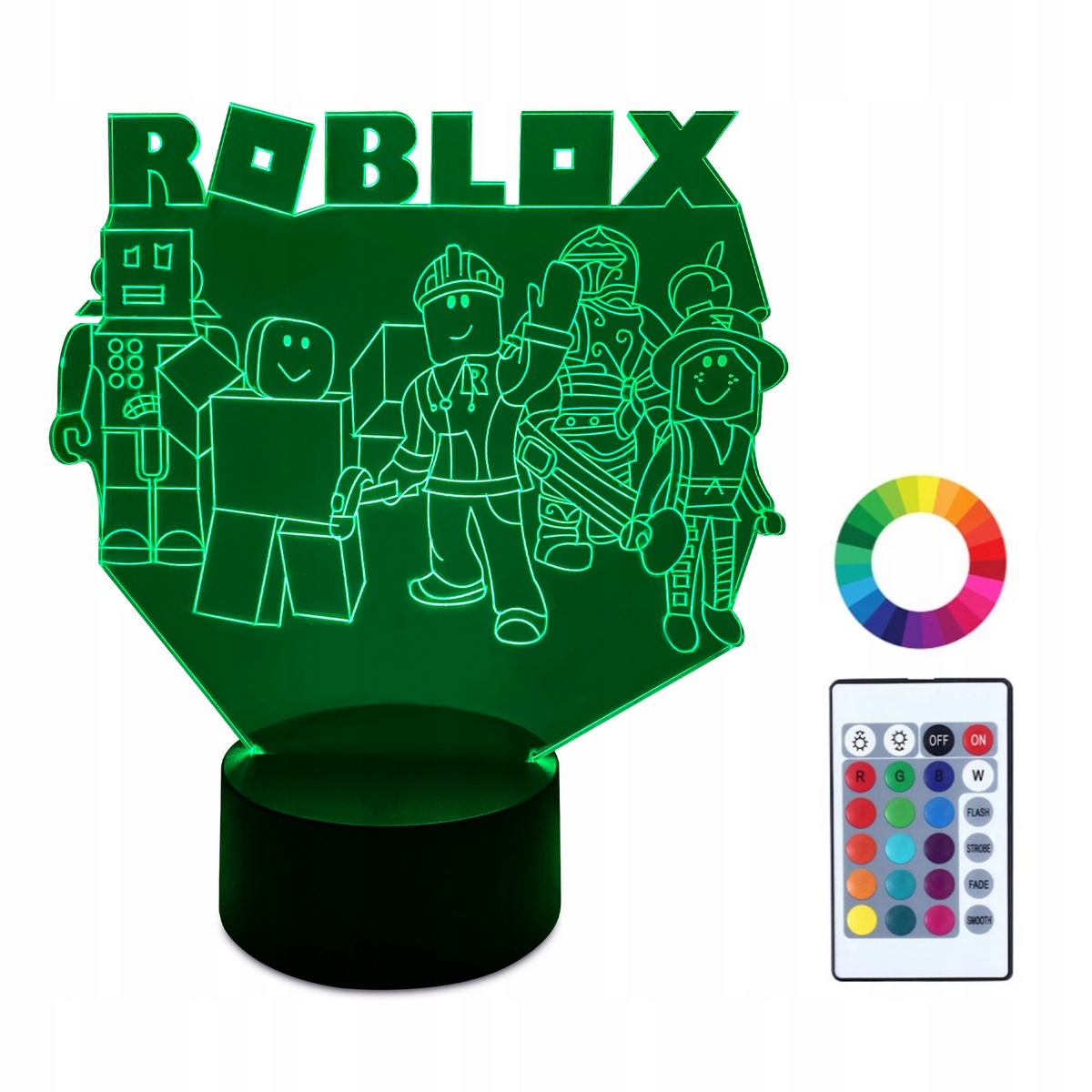Nočná lampa do detskej izby - XL LED nočná lampa 3d 16 Roblox + diaľkové ovládanie