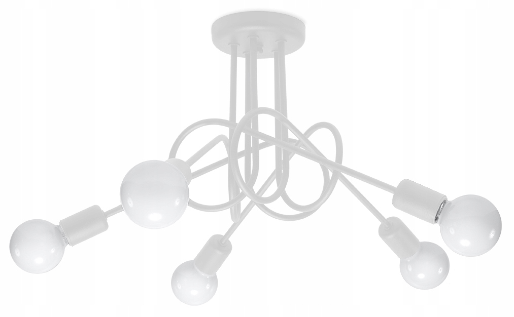 Lampa, svietidlo do detskej izby - Rocco Luster 5 Biela lampa Detský strop E27