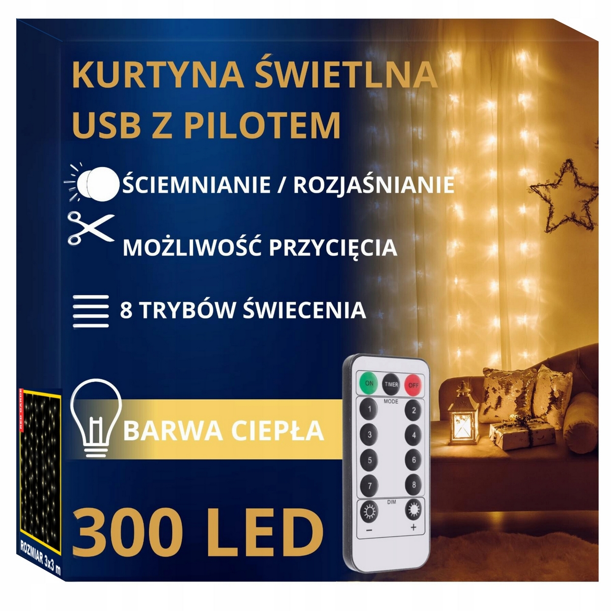 Záhradná girlanda červená 300 cm sieť